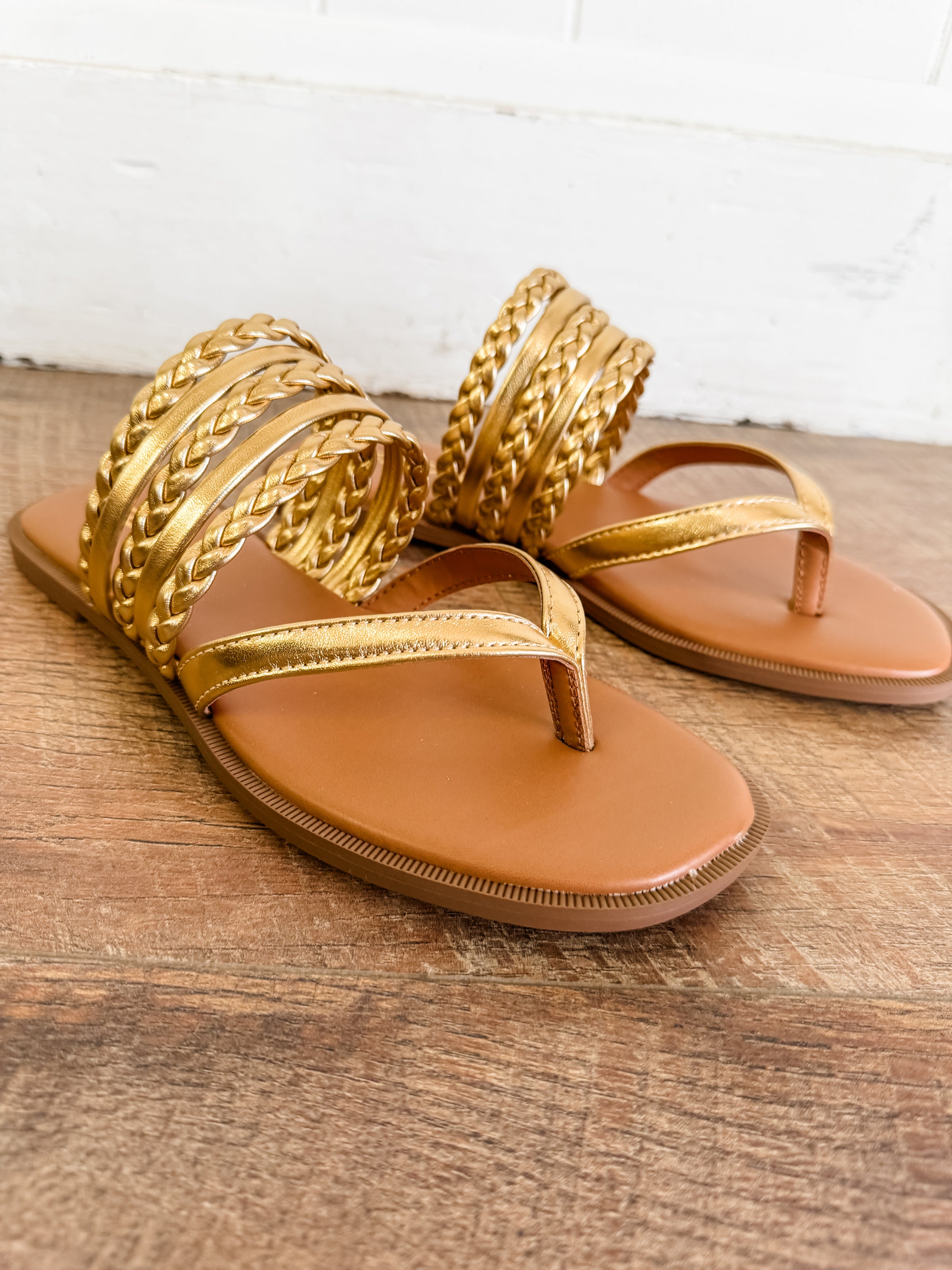 Garrick Gold Multistrap Sandal - FINAL SALE