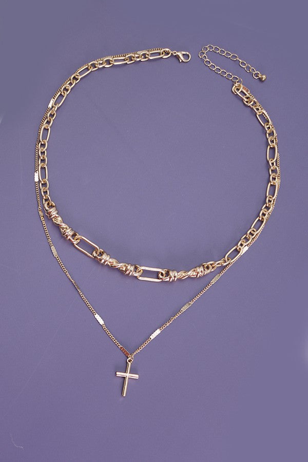 Mercy Layered Cross Necklace