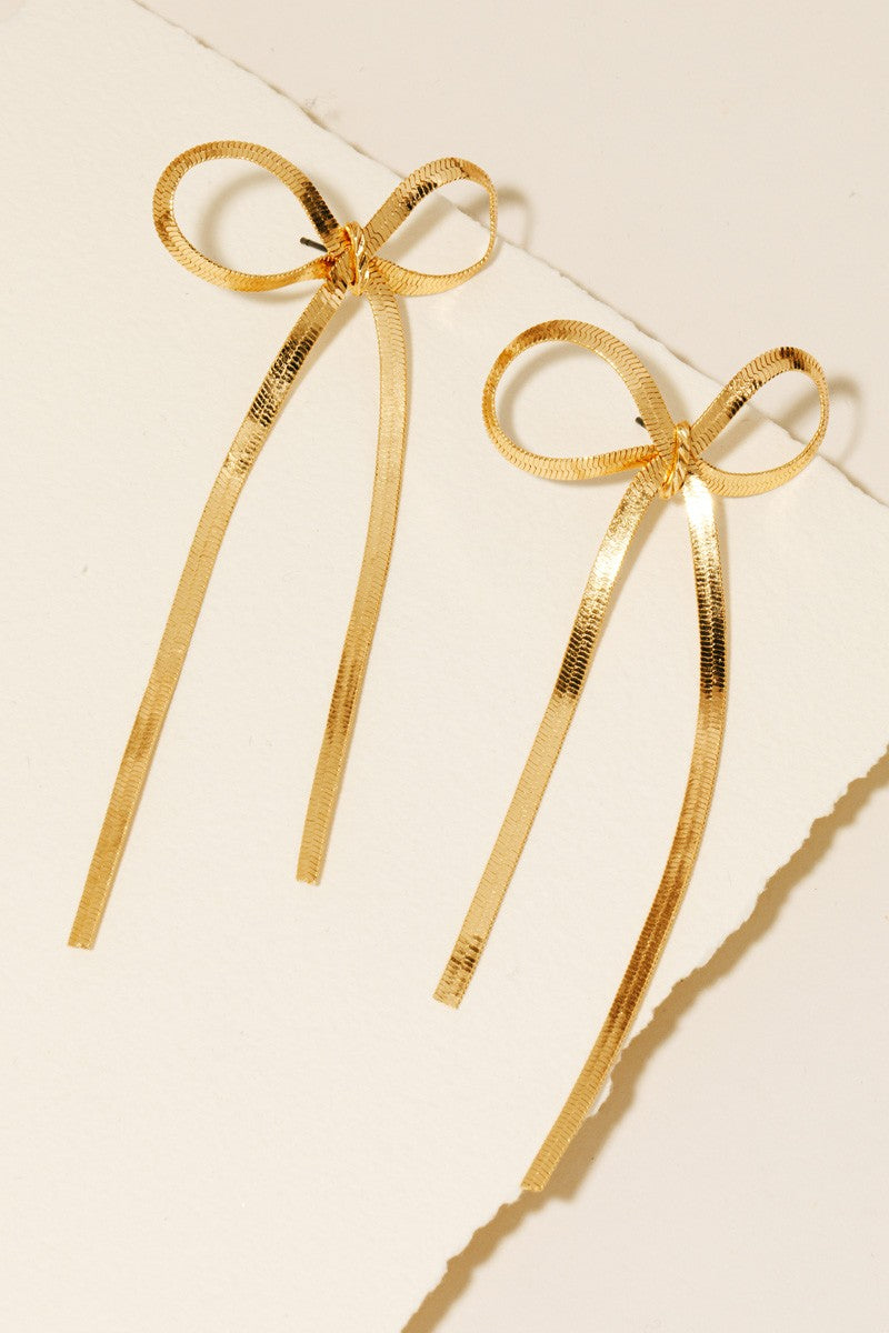 Dyer Flat Ribbon Bow Earrings