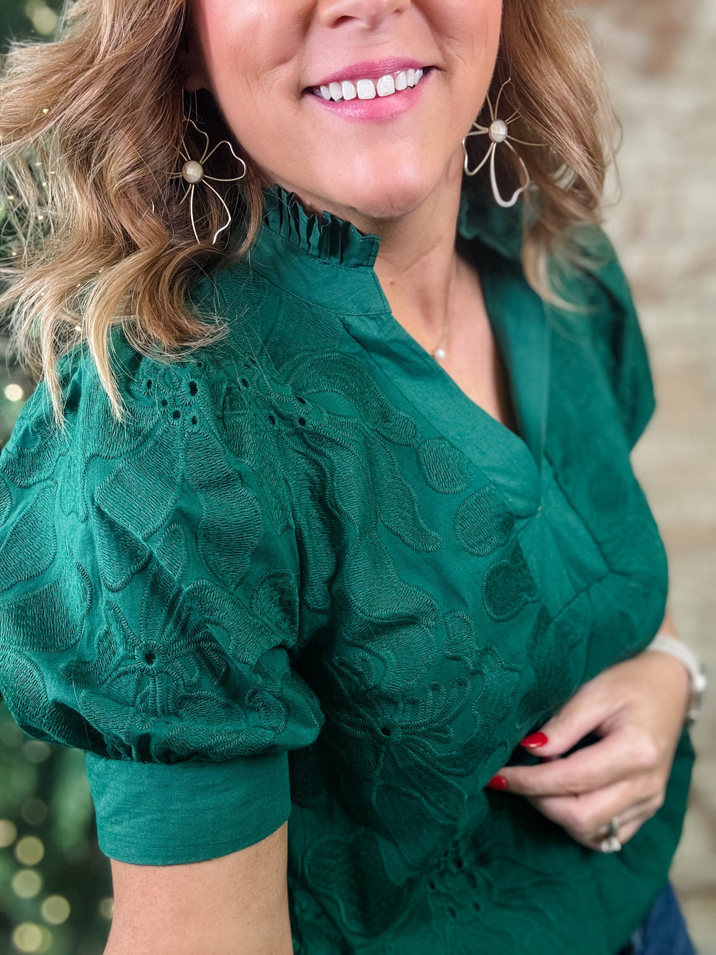 Blitzen Floral Embroidered Top