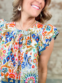 THML Janet Flutter Sleeve Top- FINAL SALE