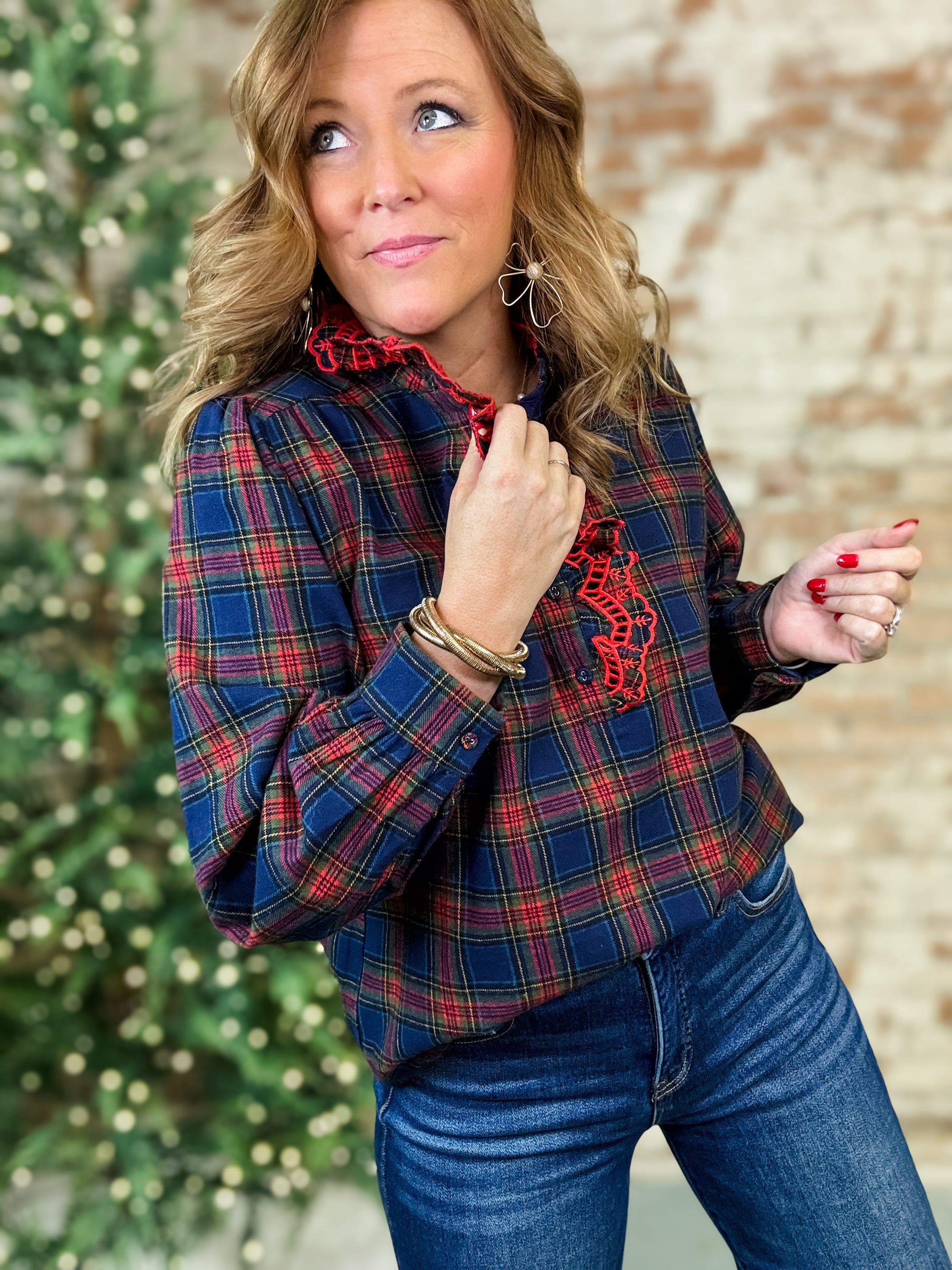 Dasher Plaid Top