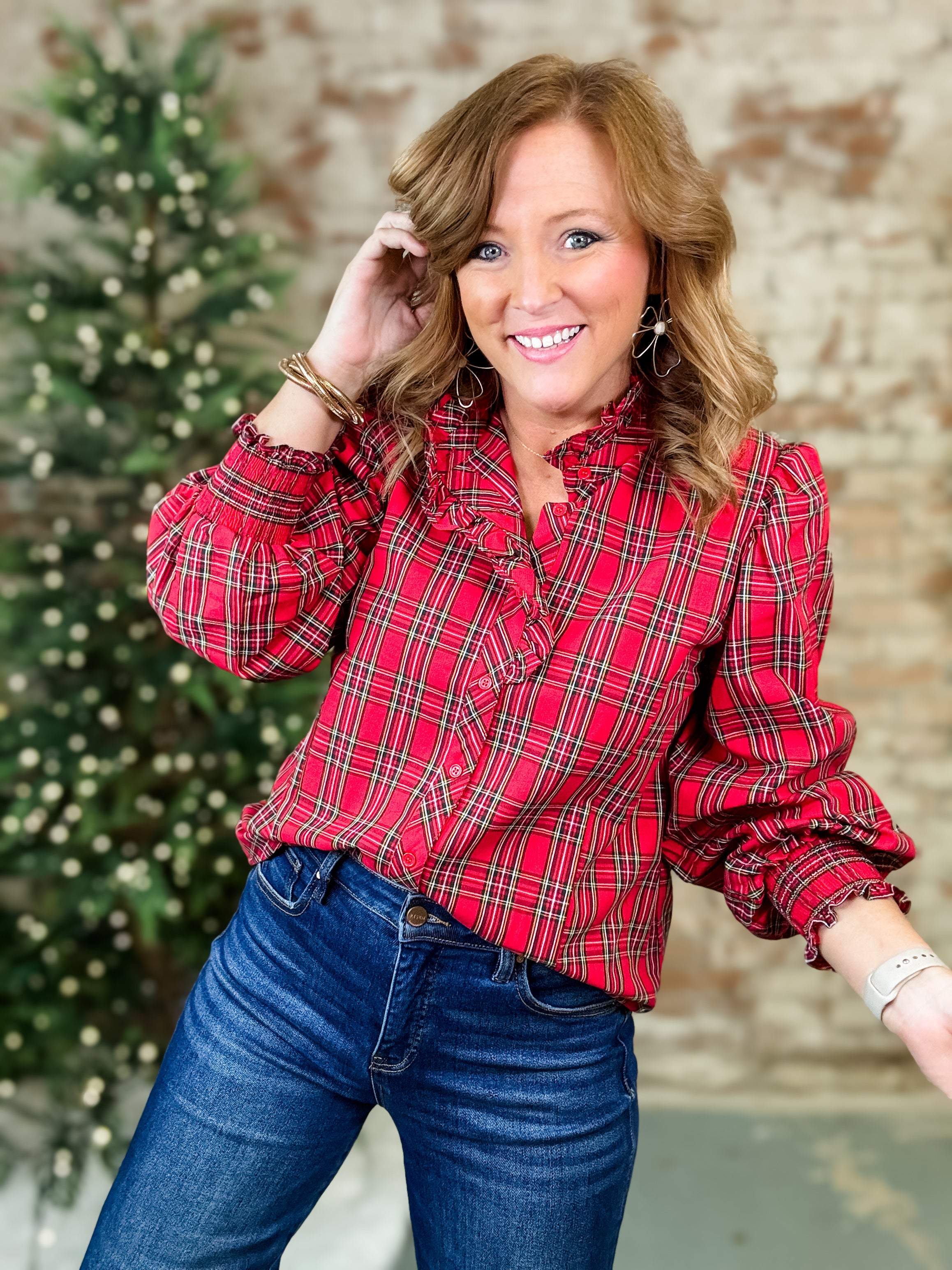 Elora Plaid Top