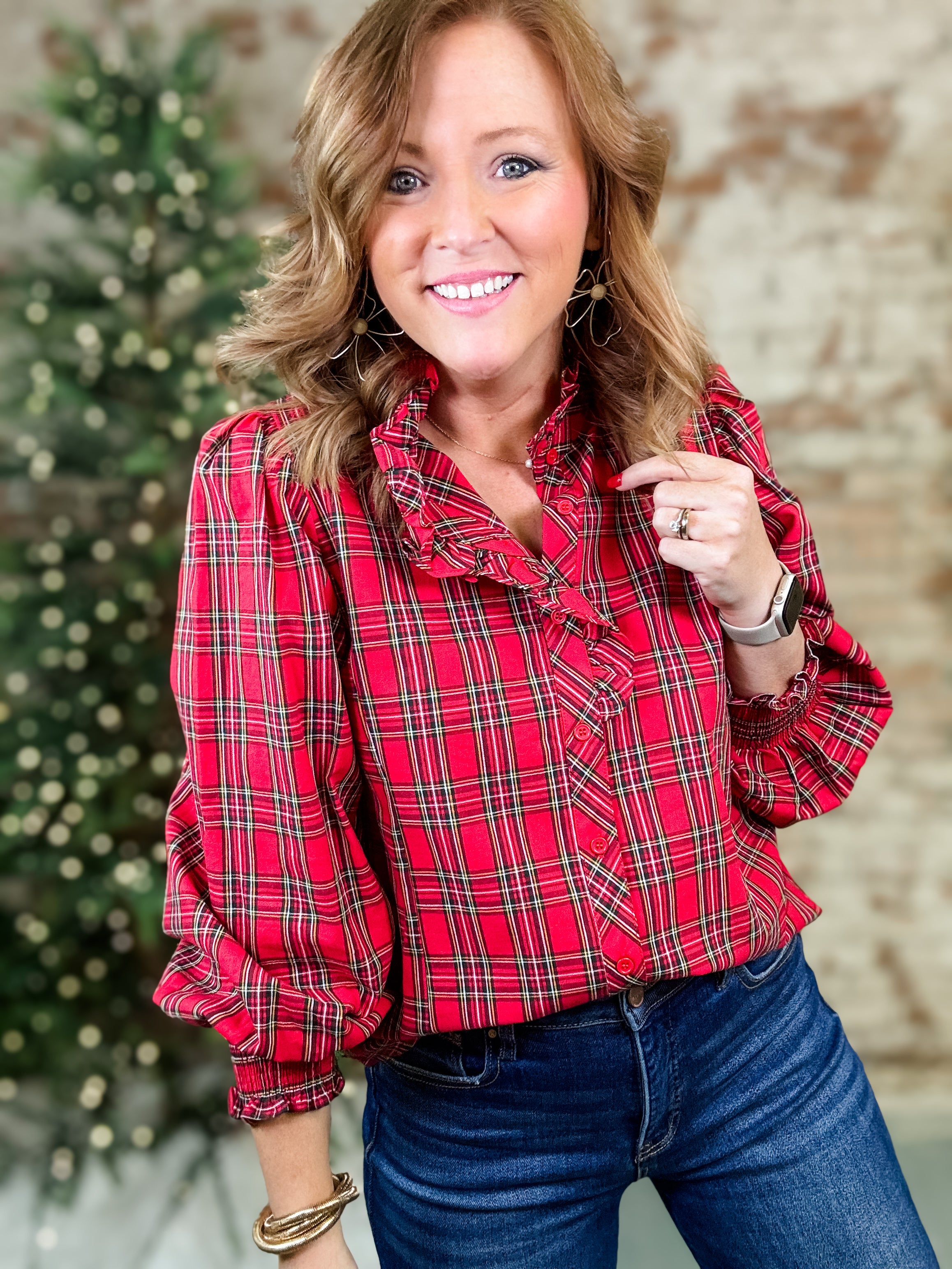 Elora Plaid Top