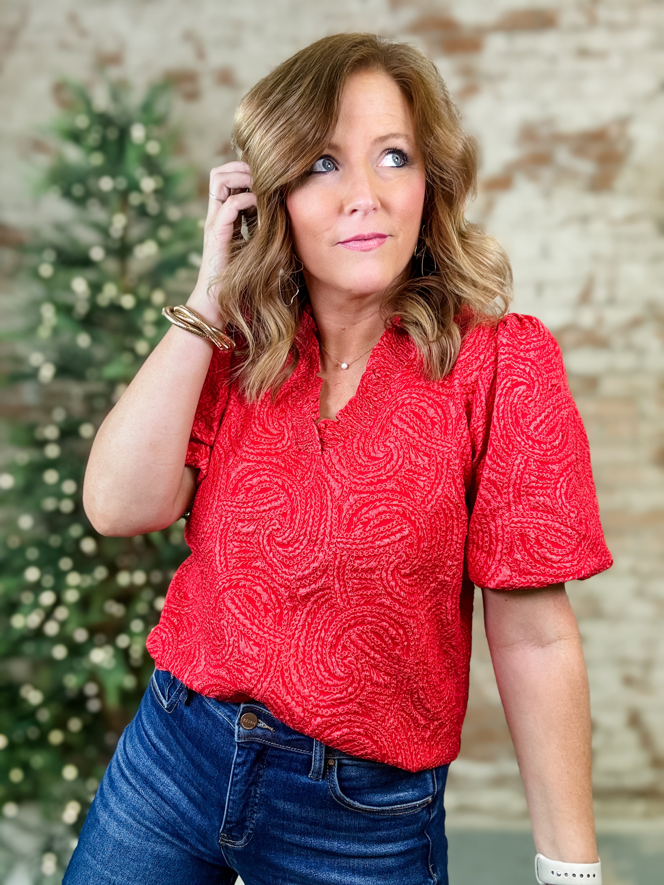 Merry Moments Jaquard Top