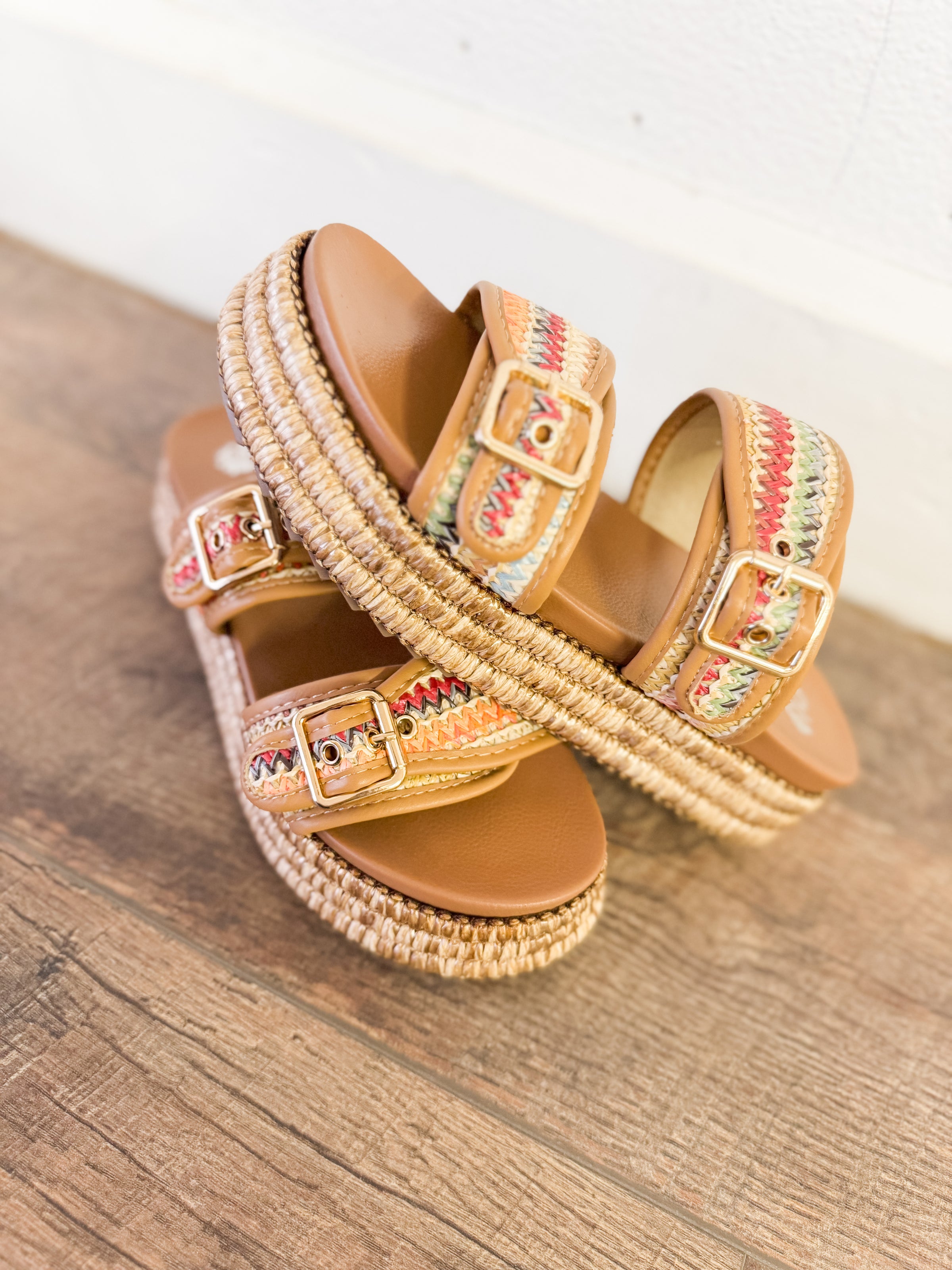 Lorena Double Buckle Slide Sandals - FINAL SALE