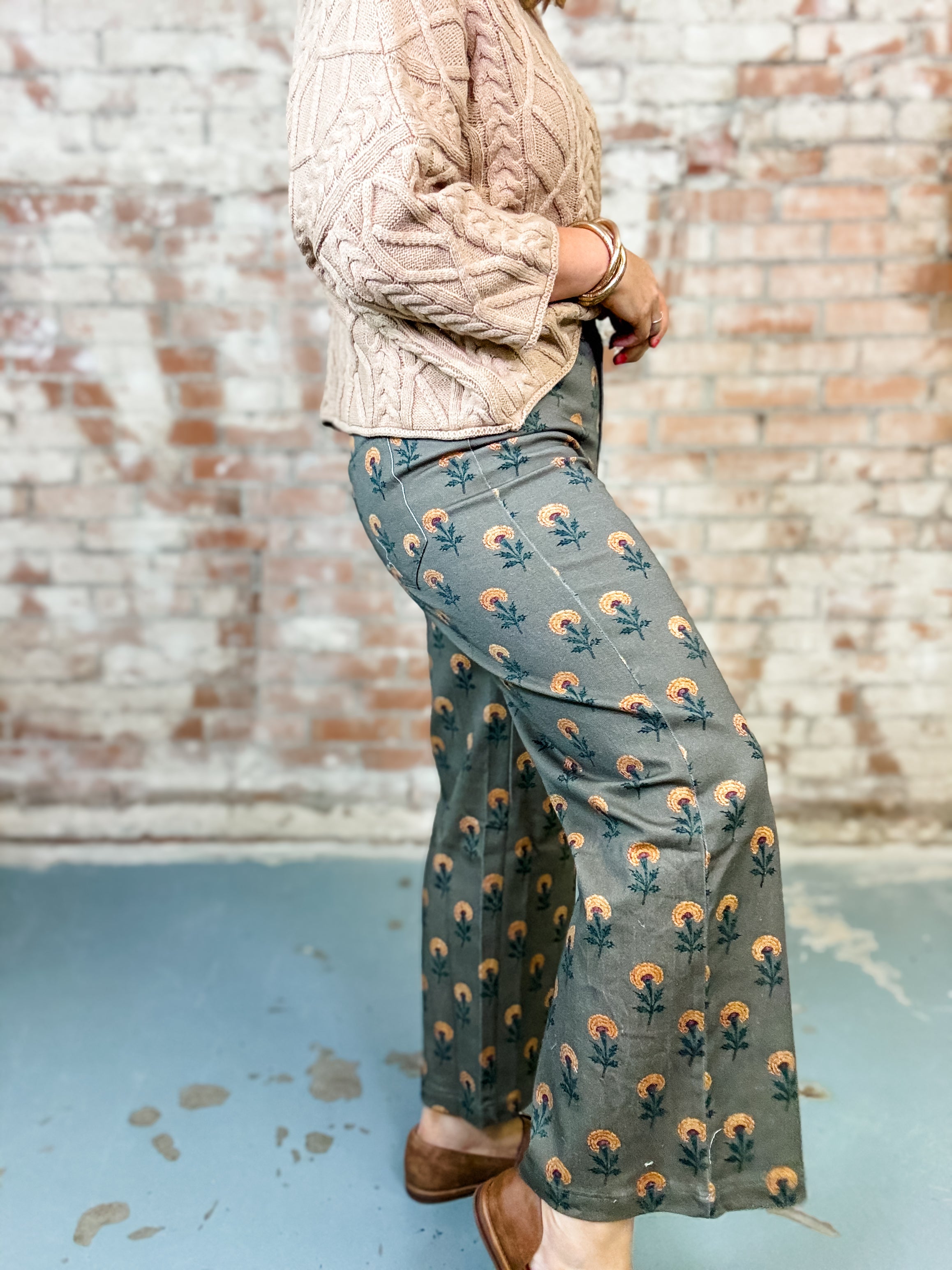 Garden Flower Stem Pants
