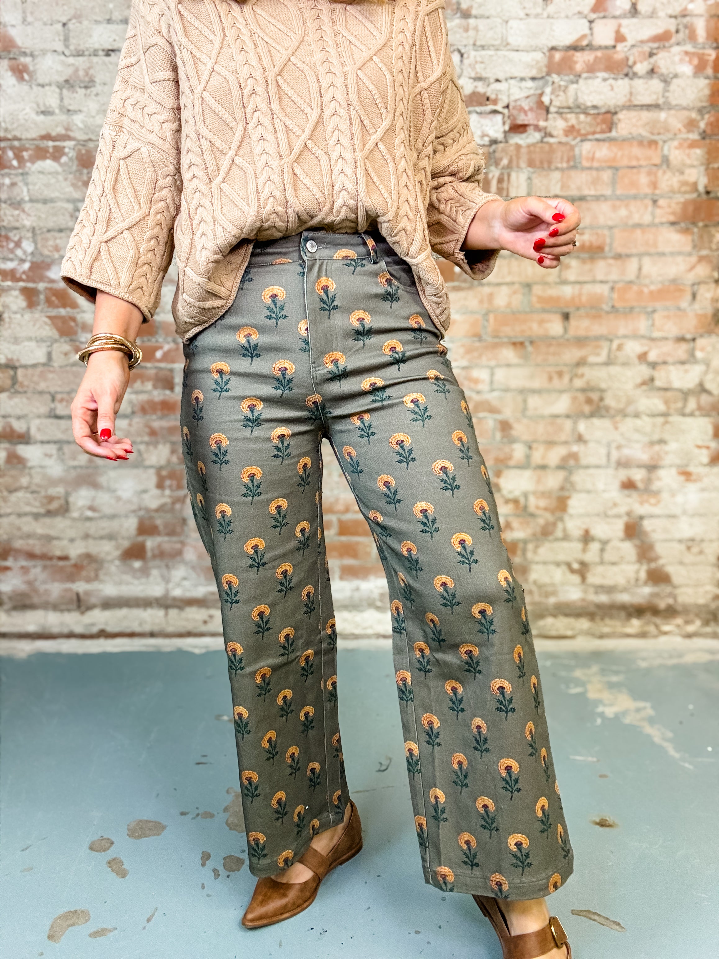 Garden Flower Stem Pants