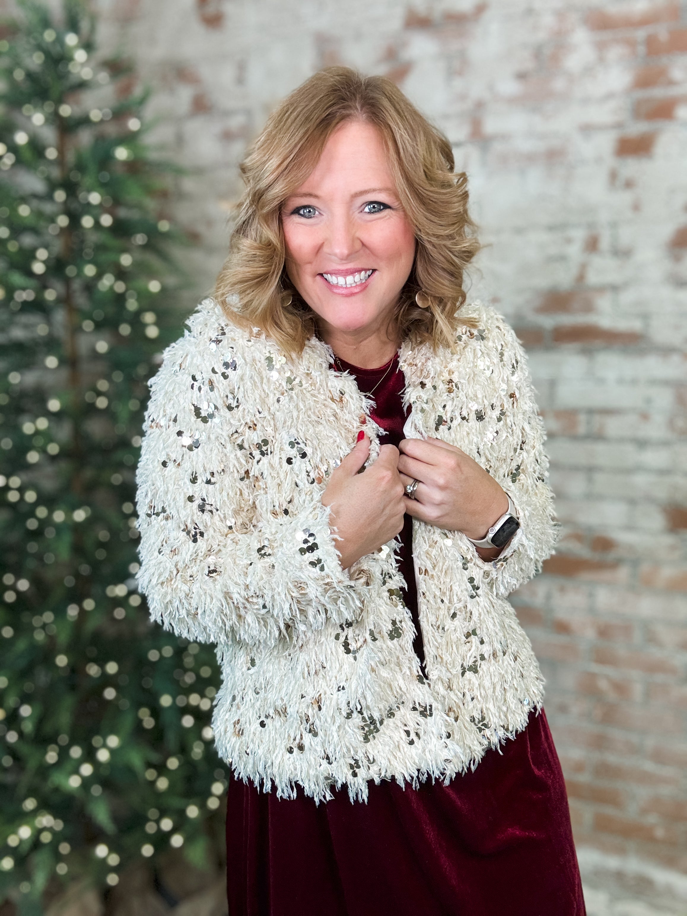 Hillary Ivory Fringe Sequin Jacket - FINAL SALE