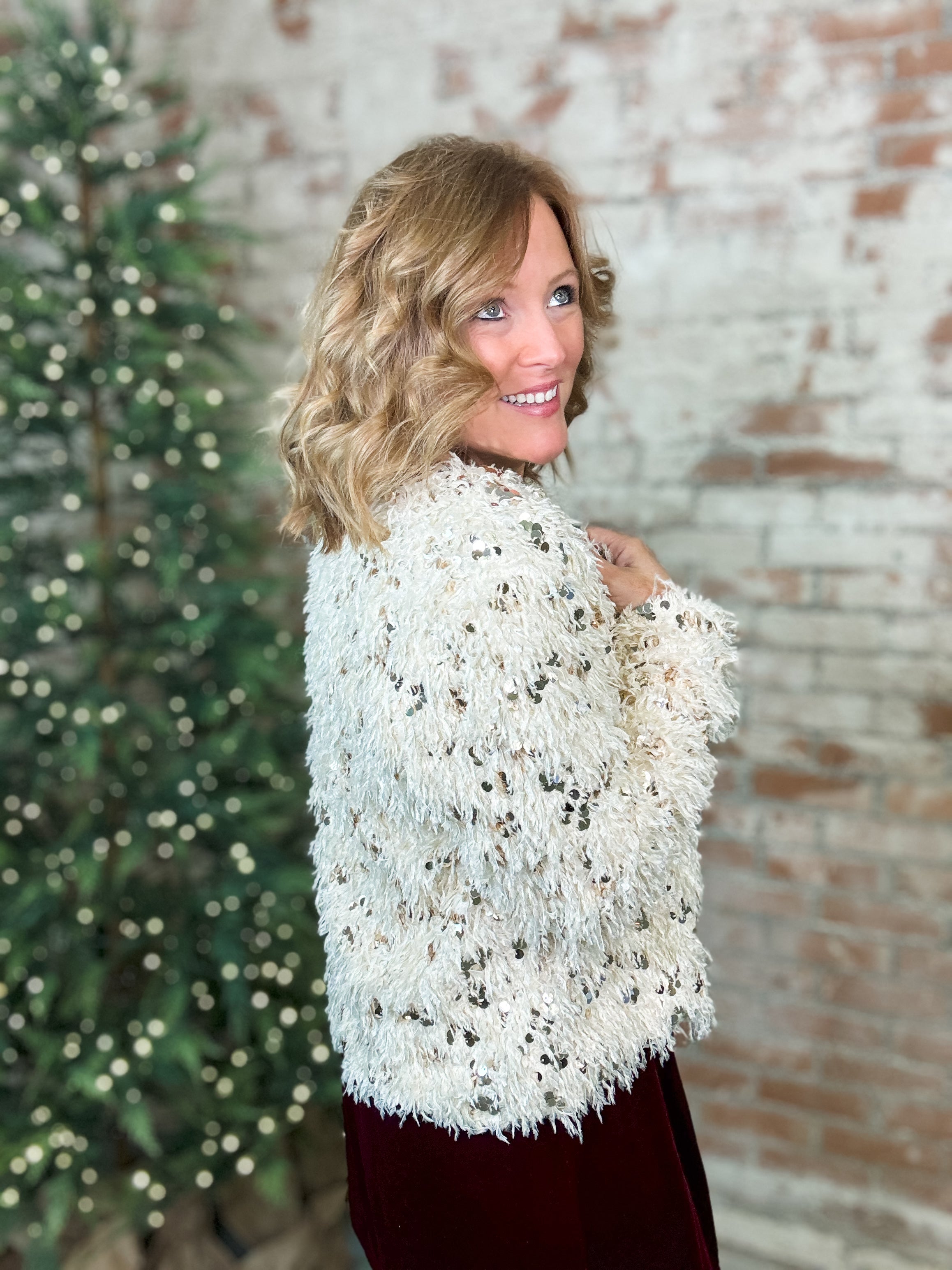 Hillary Ivory Fringe Sequin Jacket - FINAL SALE