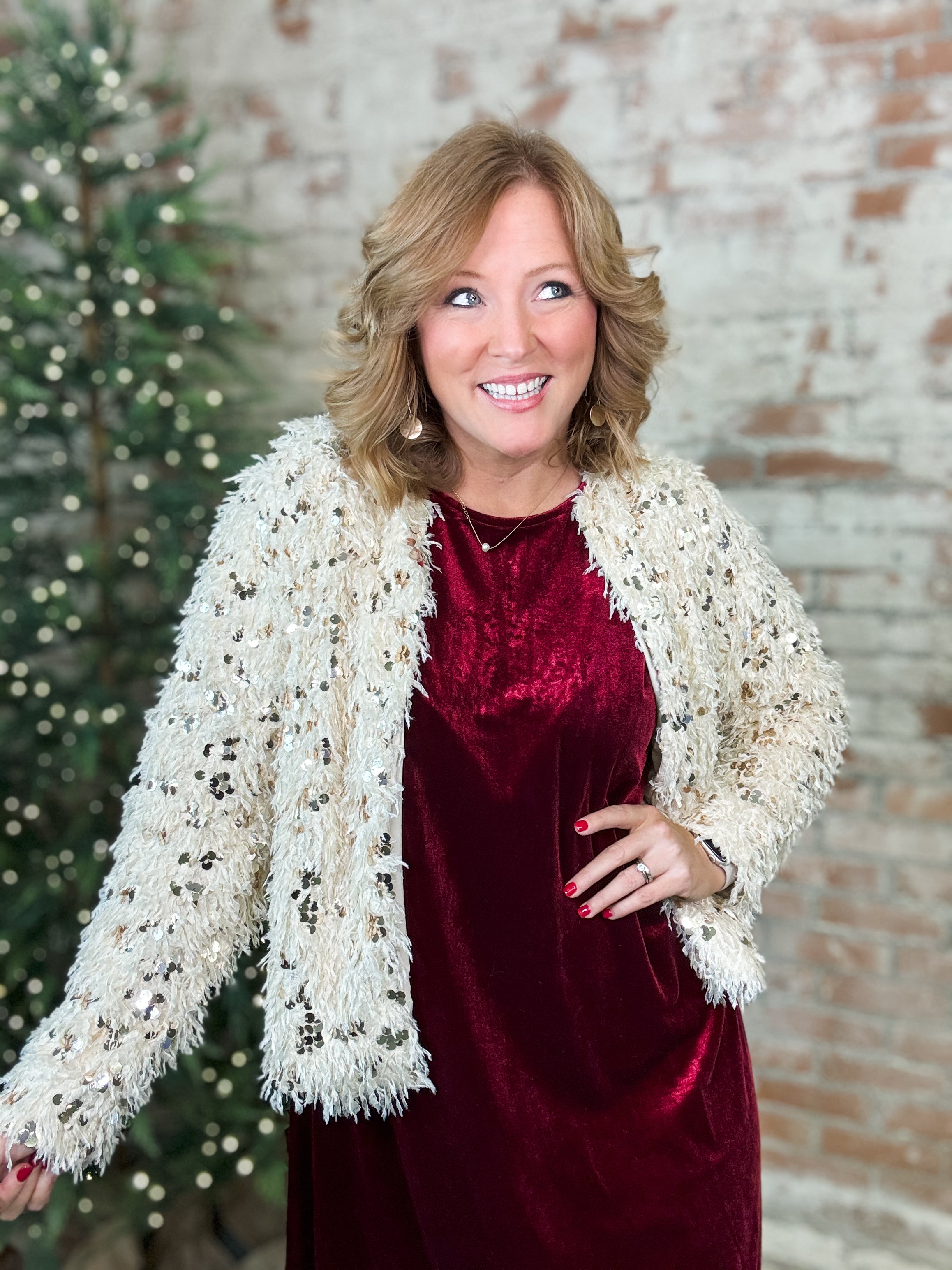 Hillary Ivory Fringe Sequin Jacket - FINAL SALE