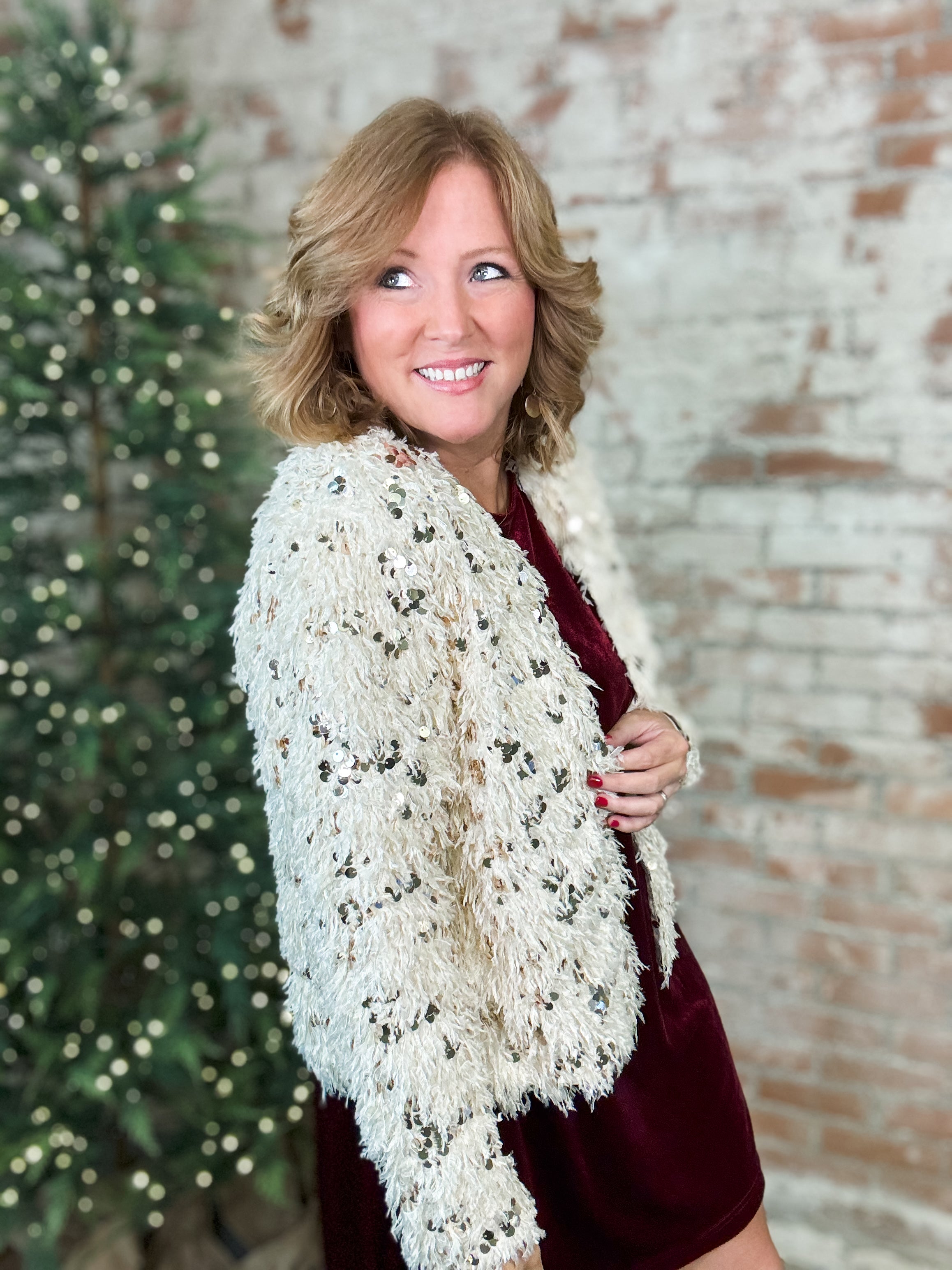 Hillary Ivory Fringe Sequin Jacket - FINAL SALE