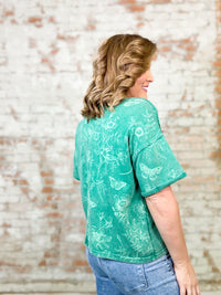 Aledo Printed Terry Top