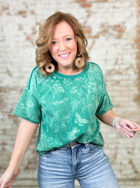 Aledo Printed Terry Top