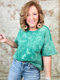 Aledo Printed Terry Top