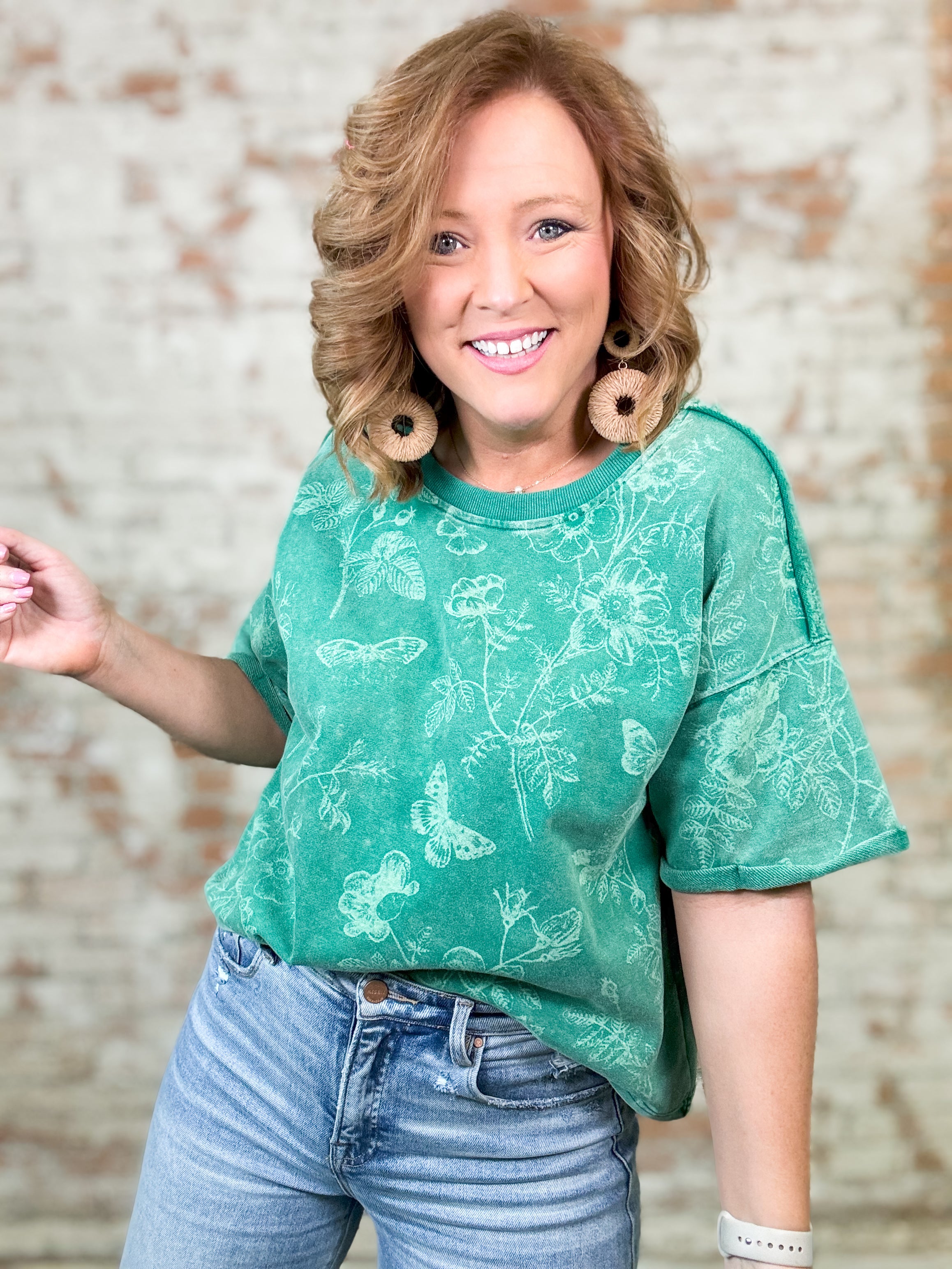 Aledo Printed Terry Top
