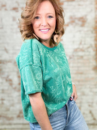 Aledo Printed Terry Top