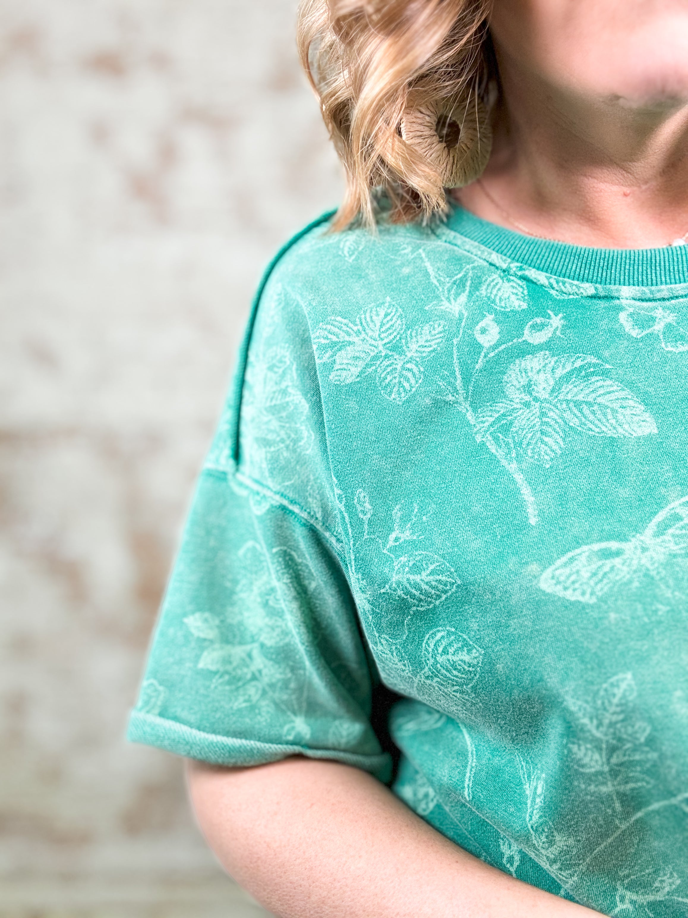 Aledo Printed Terry Top