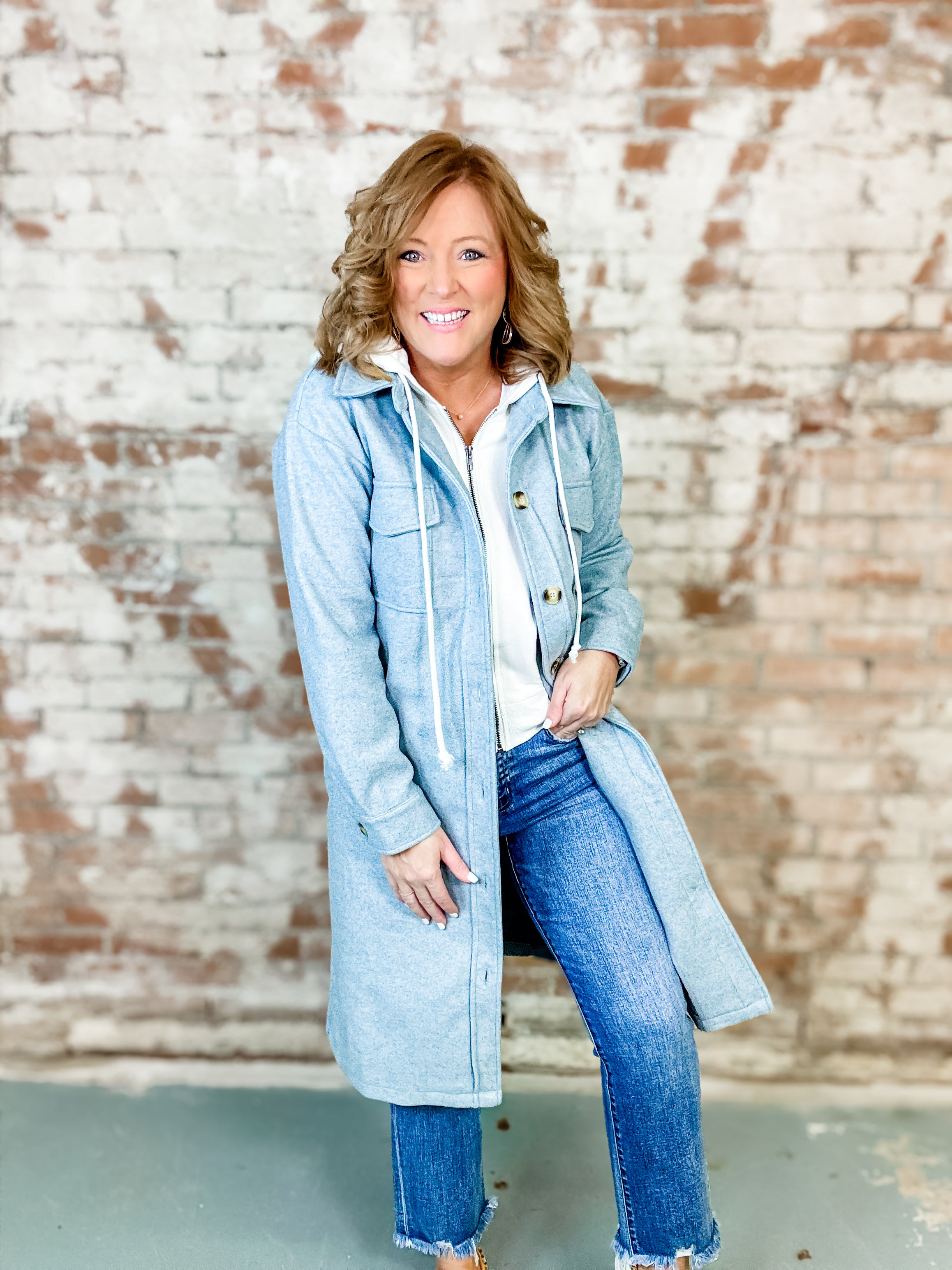 Darlene Hooded Solid Coat - FINAL SALE