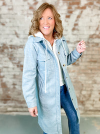 Darlene Hooded Solid Coat - FINAL SALE