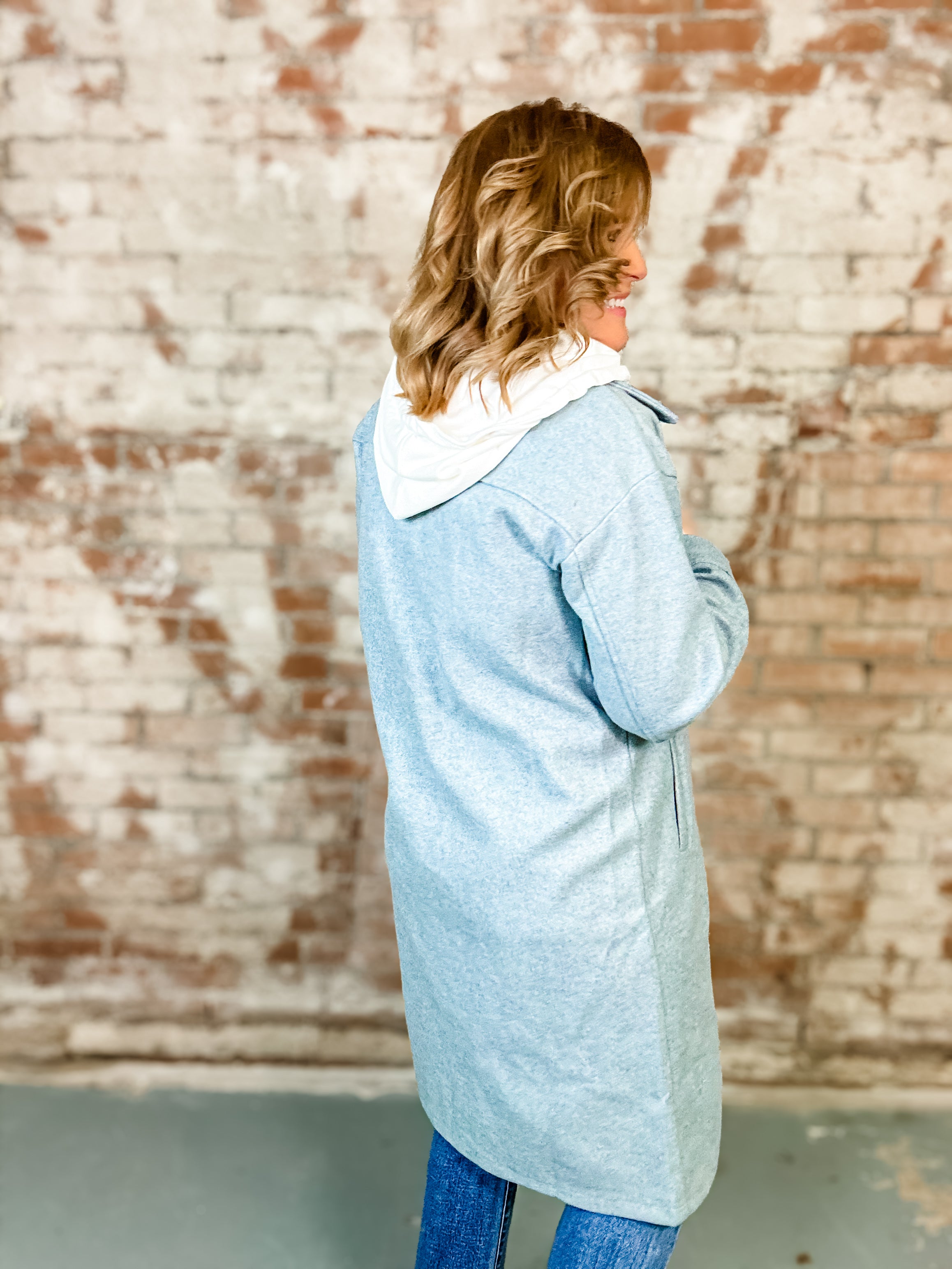 Darlene Hooded Solid Coat - FINAL SALE