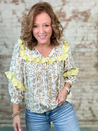 Tracey Floral Ruffle Top