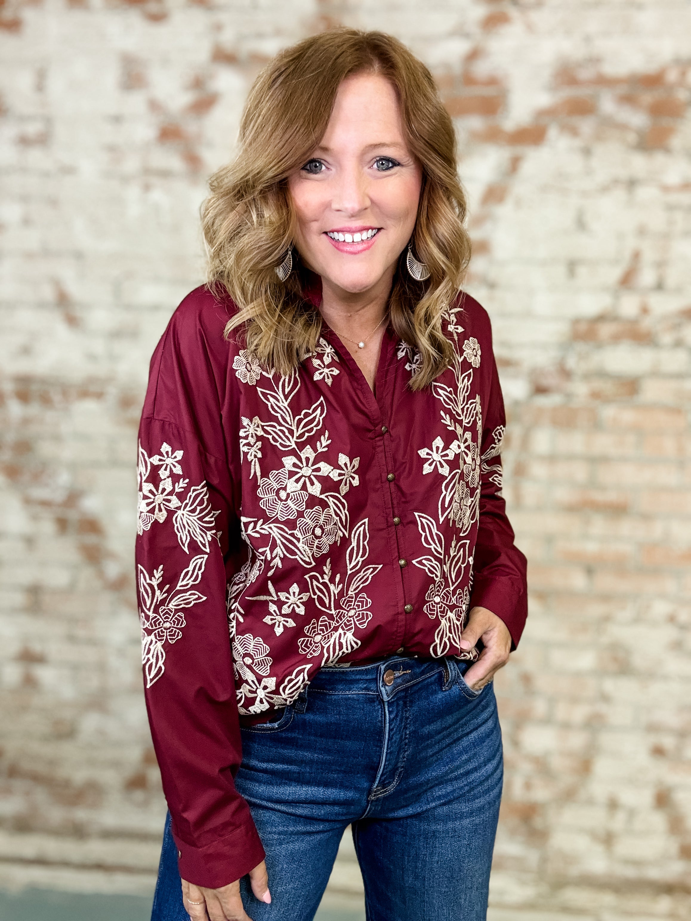Able Embroidered Top