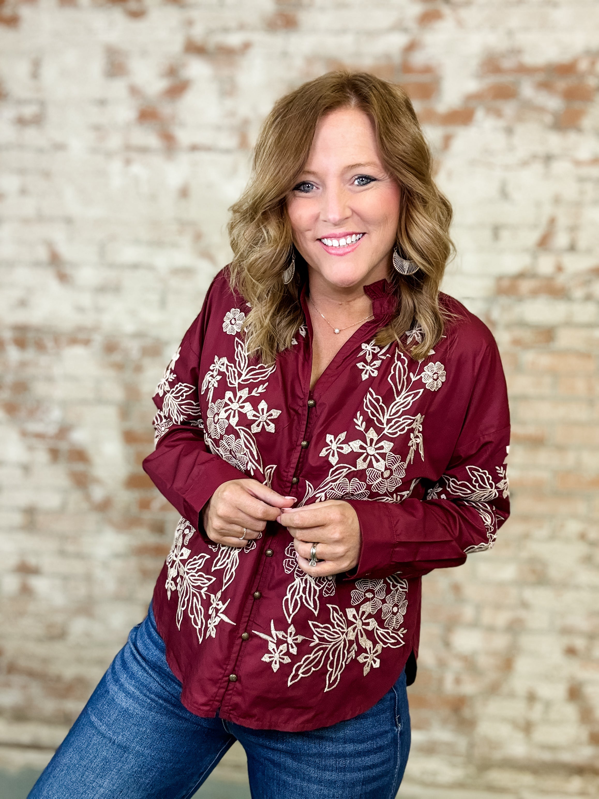 Able Embroidered Top