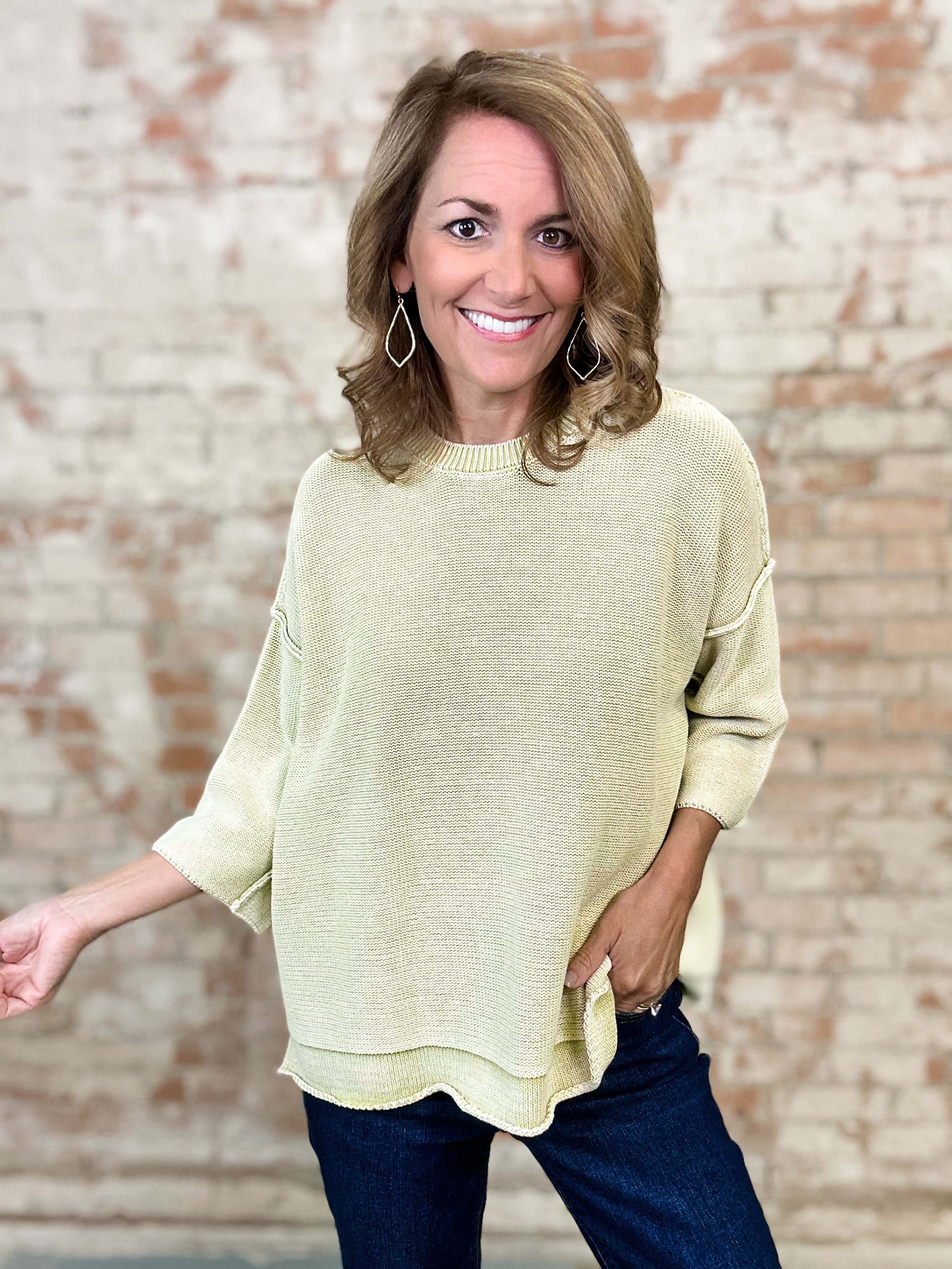 Kyra Mineral Washed Knit Top