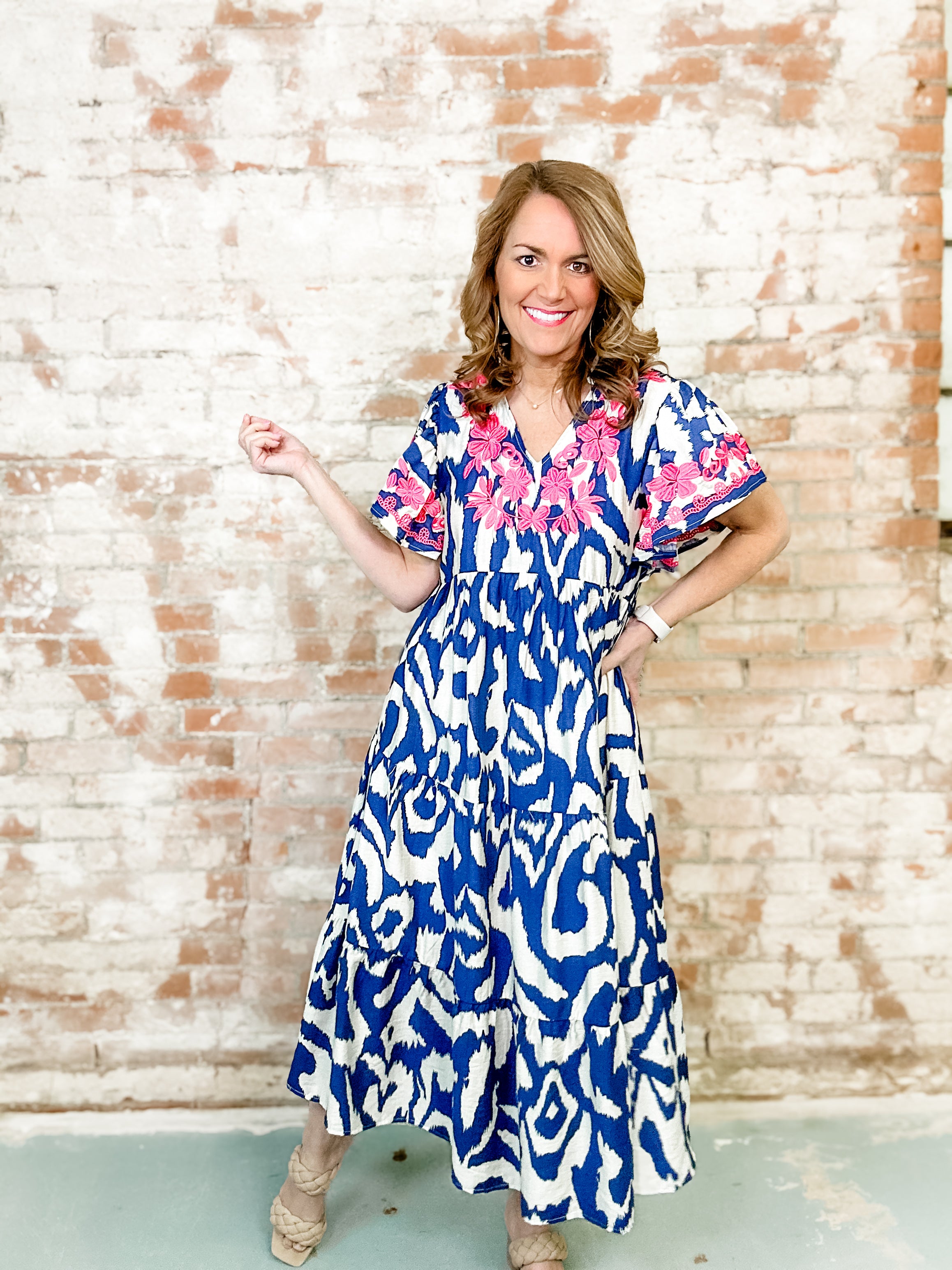 THML Barlow Embroidered Dress- FINAL SALE