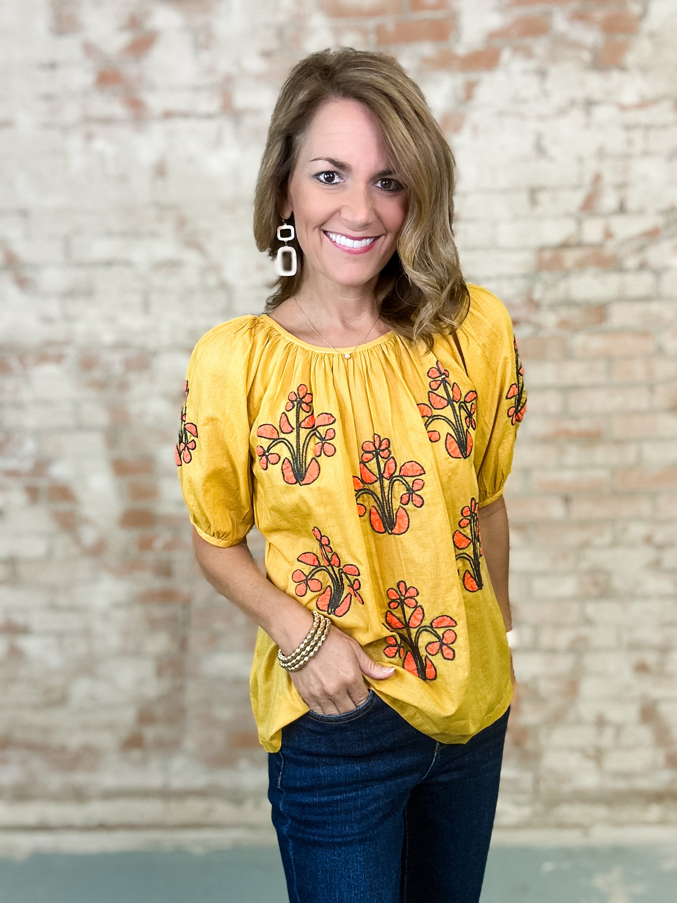 Ivy Jane Floral Embroidered Top