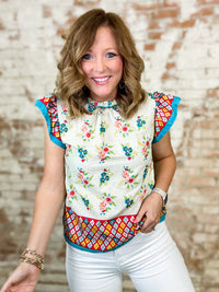 THML Marlee Mixed Print Top-FINAL SALE