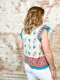 THML Marlee Mixed Print Top-FINAL SALE