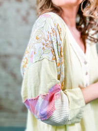 Sammye Mixed Print Henley Top