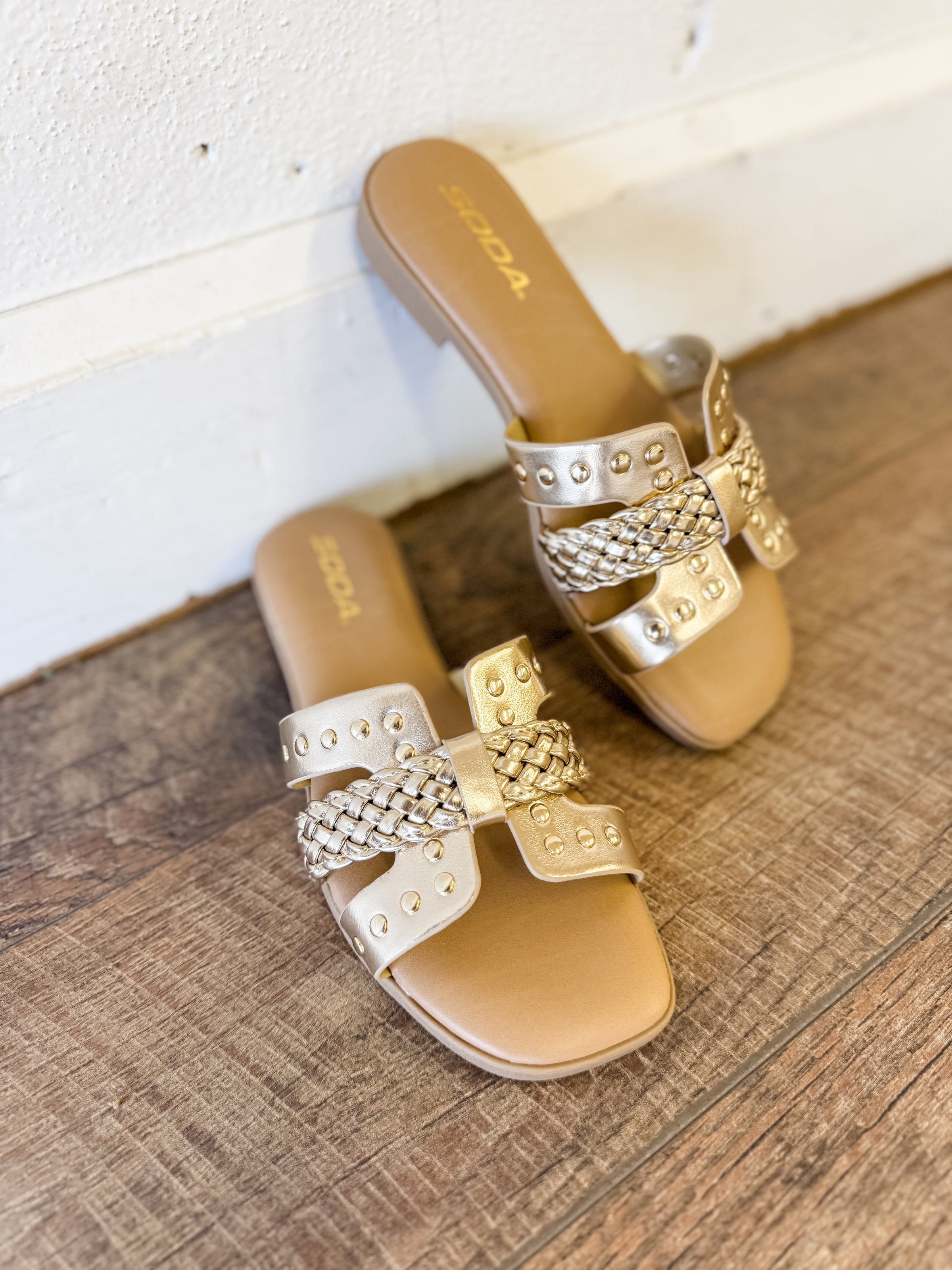 Seth Braided Gold Sandal - FINAL SALE