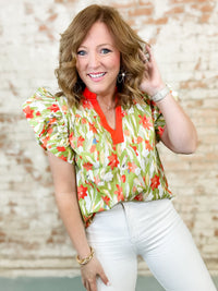 THML Clementine Flower Print Top - FINAL SALE