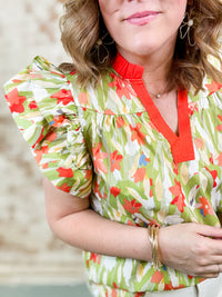 THML Clementine Flower Print Top - FINAL SALE