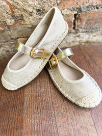 Corlie Gold Raffia Shoe - FINAL SALE