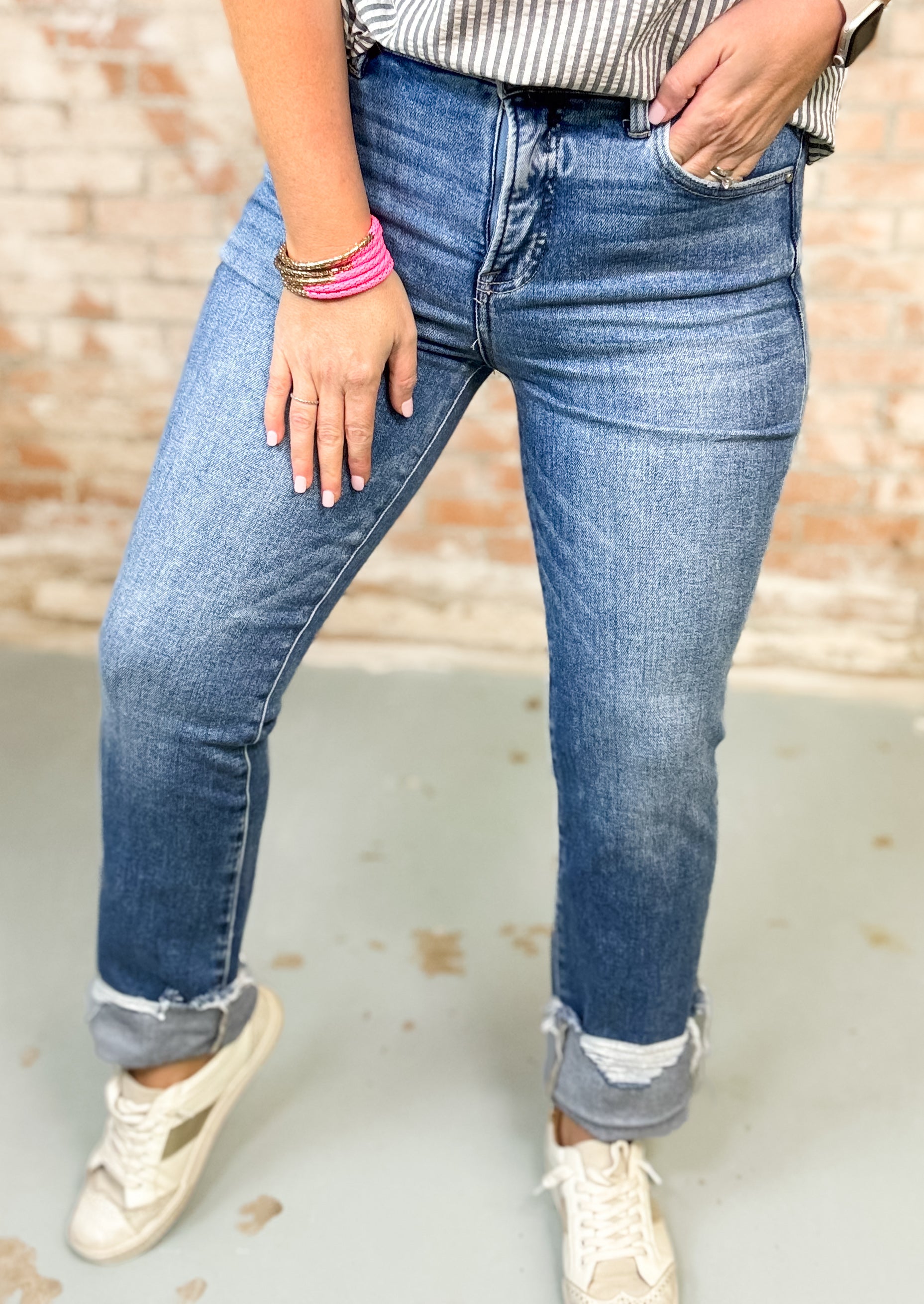 Dyer High Rise Straight Cuffed Jeans - FINAL SALE