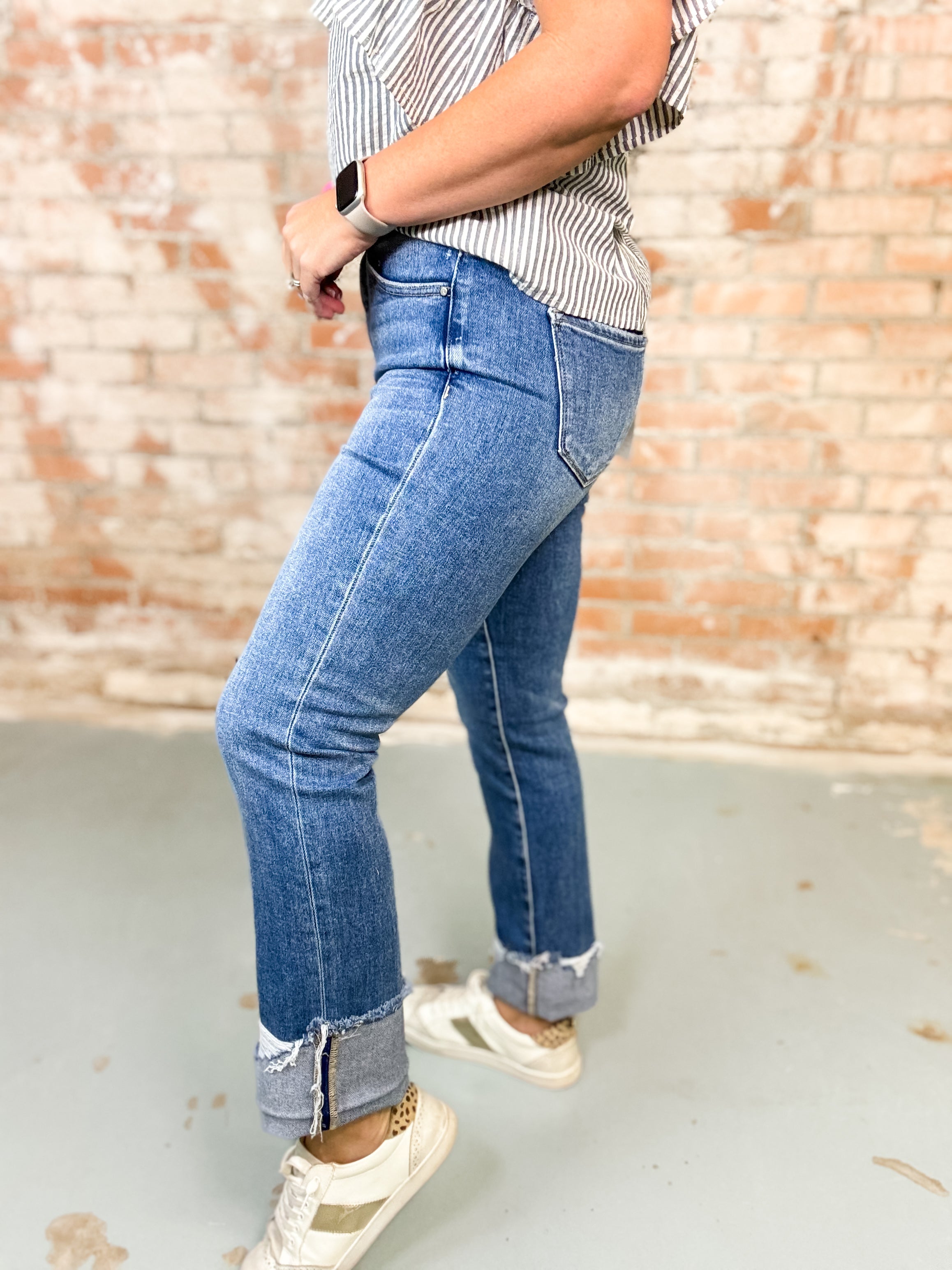 Dyer High Rise Straight Cuffed Jeans - FINAL SALE