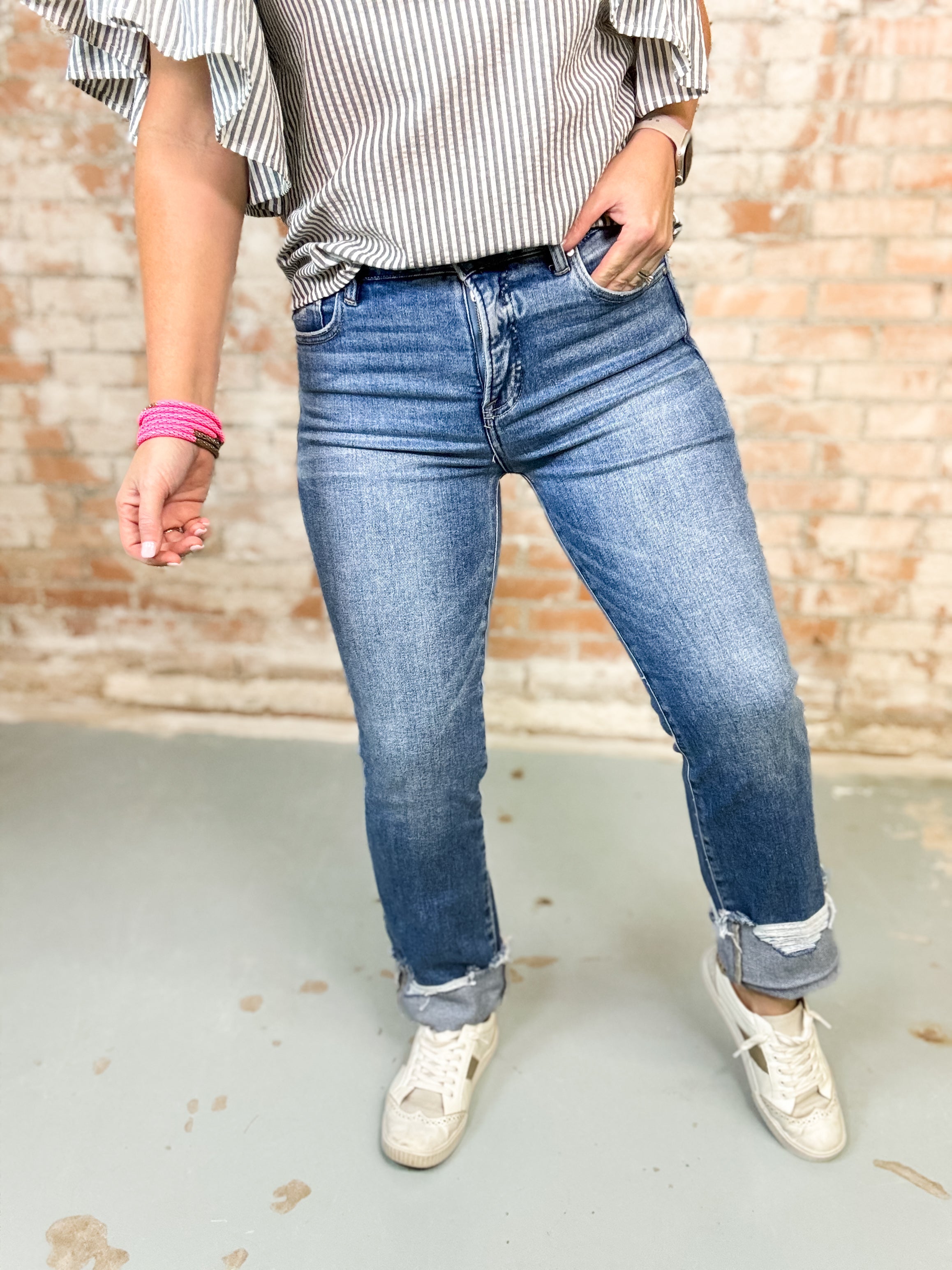 Dyer High Rise Straight Cuffed Jeans - FINAL SALE