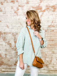 Aileen Button Front Stripe Top