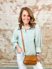 Aileen Button Front Stripe Top