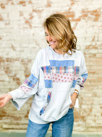Kiana Patchwork Terry Knit Top