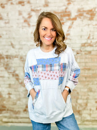 Kiana Patchwork Terry Knit Top