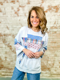 Kiana Patchwork Terry Knit Top