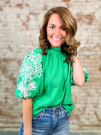 THML Korista Embroidered Sleeve Top - FINAL SALE