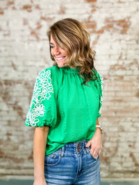 THML Korista Embroidered Sleeve Top - FINAL SALE