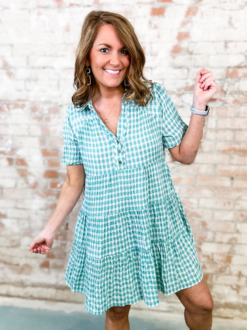 Collins Gingham Tiered Dress