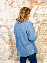 Alexus Denim Snap Front Top - FINAL SALE